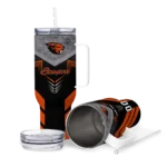 personalized oregon state beavers arrow armor orange black curved tumbler best selling.webp