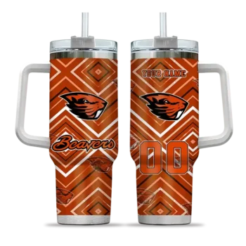 personalized oregon state beavers bold diamonds orange curved tumbler best selling.webp