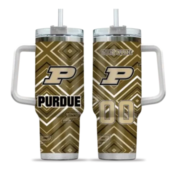 personalized purdue boilermakers bold diamonds gold curved tumbler best selling.webp