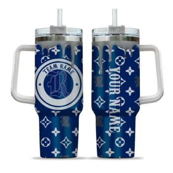 personalized rice owls bullseye drips navy blue curved tumbler best selling.webp
