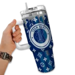 personalized rice owls bullseye drips navy blue curved tumbler best selling.webp