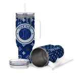 personalized rice owls bullseye drips navy blue curved tumbler best selling.webp
