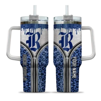 personalized rice owls leopard zipper navy blue curved tumbler best selling.webp