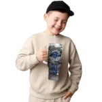 personalized rice owls superman shield navy blue gray curved tumbler best selling.webp