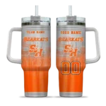 personalized sam houston bearkats gradient dots orange curved tumbler best selling.webp