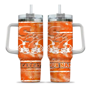 personalized sam houston bearkats honey streaks orange curved tumbler best selling.webp