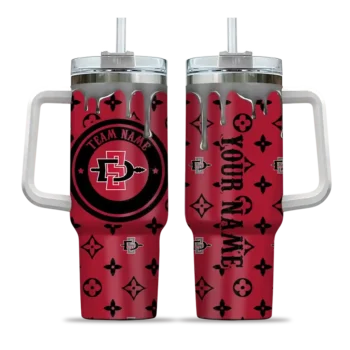 personalized san diego state aztecs bullseye drips red curved tumbler best selling.webp