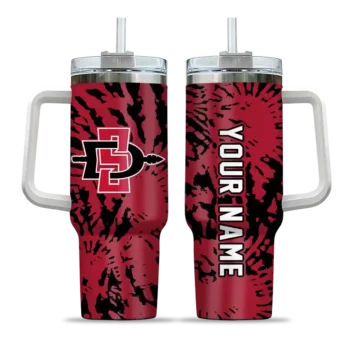 personalized san diego state aztecs burst swirl red curved tumbler best selling.webp