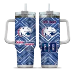 personalized south alabama jaguars bold diamonds blue curved tumbler best selling.webp