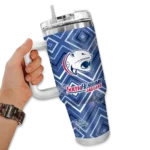 personalized south alabama jaguars bold diamonds blue curved tumbler best selling.webp