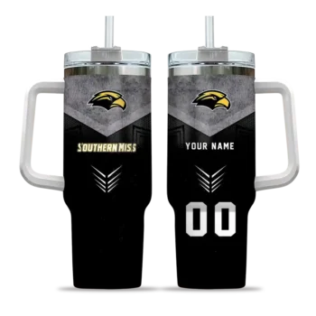 personalized southern miss golden eagles arrow armor black curved tumbler best selling.webp