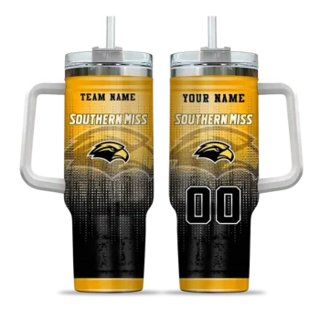 personalized southern miss golden eagles gradient dots black curved tumbler best selling.webp