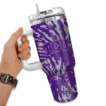 personalized tcu horned frogs burst swirl purple curved tumbler best selling.webp