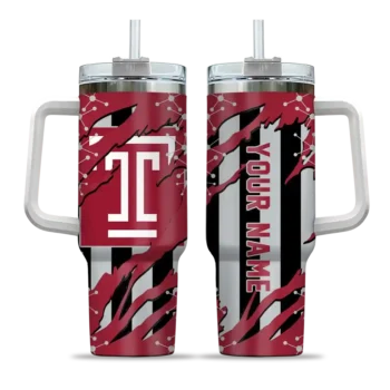 personalized temple owls claw cut red black curved tumbler best selling.webp