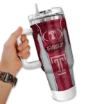 personalized temple owls hexagon armor red curved tumbler best selling.webp