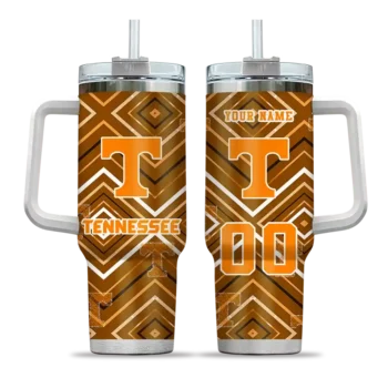 personalized tennessee volunteers bold diamonds orange curved tumbler best selling.webp