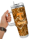 personalized tennessee volunteers bold diamonds orange curved tumbler best selling.webp