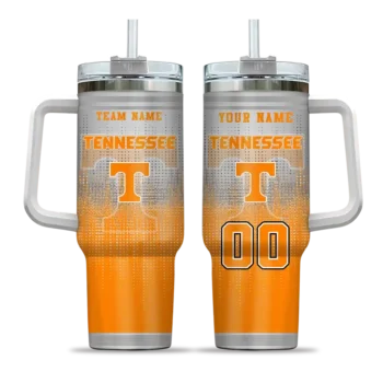 personalized tennessee volunteers gradient dots orange curved tumbler best selling.webp
