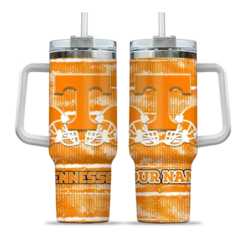 personalized tennessee volunteers honey streaks orange curved tumbler best selling.webp
