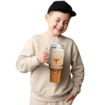 personalized texas longhorns hex texture orange curved tumbler best selling.webp