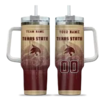 personalized texas state bobcats gradient dots maroon curved tumbler best selling.webp