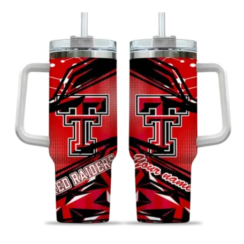 personalized texas tech red raiders abstract paths red curved tumbler best selling.webp