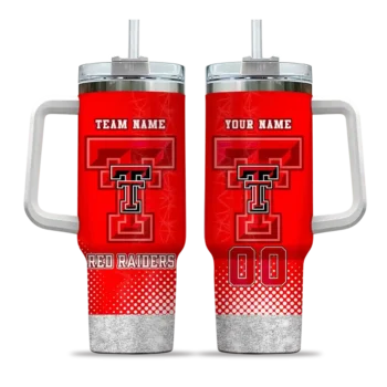 personalized texas tech red raiders geometric prism red curved tumbler best selling.webp