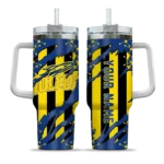 personalized toledo rockets claw cut blue black curved tumbler best selling.webp