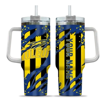 personalized toledo rockets claw cut blue black curved tumbler best selling.webp