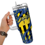 personalized toledo rockets claw cut blue black curved tumbler best selling.webp