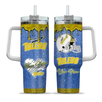 personalized toledo rockets heart helmet motif blue curved tumbler best selling.webp