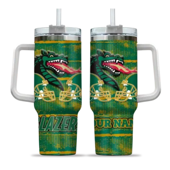 personalized uab blazers honey streaks green curved tumbler best selling.webp