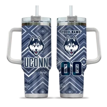 personalized uconn huskies bold diamonds blue curved tumbler best selling.webp