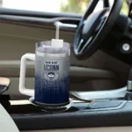 personalized uconn huskies gradient dots blue curved tumbler best selling.webp