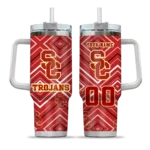 personalized usc trojans bold diamonds red curved tumbler best selling.webp