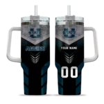 personalized utah state aggies arrow armor navy black curved tumbler best selling.webp