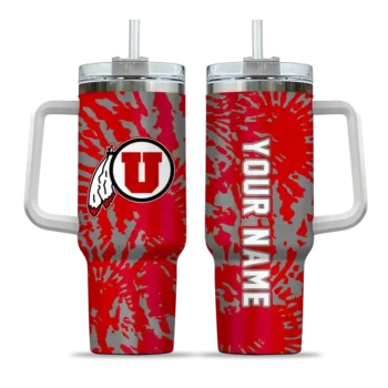 personalized utah utes burst swirl red curved tumbler best selling.webp
