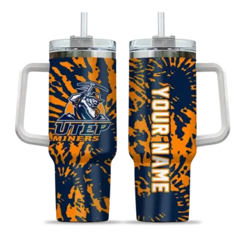 personalized utep miners burst swirl blue curved tumbler best selling.webp