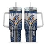 personalized utep miners leopard zipper blue curved tumbler best selling.webp