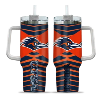 personalized utsa roadrunners chevron layers orange curved tumbler best selling.webp