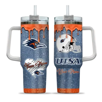 personalized utsa roadrunners heart helmet motif orange curved tumbler best selling.webp
