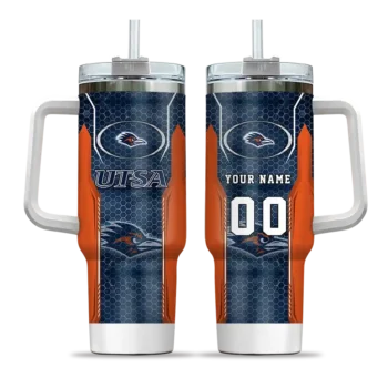 personalized utsa roadrunners hexagon armor orange curved tumbler best selling.webp