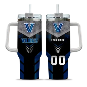 personalized villanova wildcats arrow armor navy black curved tumbler best selling.webp