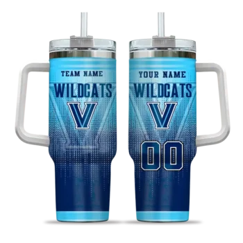 personalized villanova wildcats gradient dots navy curved tumbler best selling.webp