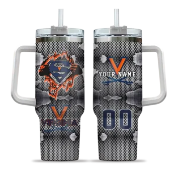 personalized virginia cavaliers superman shield blue gray curved tumbler best selling.webp