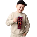 personalized virginia tech hokies claw cut maroon black curved tumbler best selling.webp