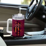 personalized virginia tech hokies claw cut maroon black curved tumbler best selling.webp