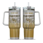 personalized wake forest demon deacons gradient dots gold curved tumbler best selling.webp