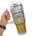 personalized wake forest demon deacons gradient dots gold curved tumbler best selling.webp