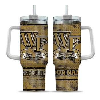 personalized wake forest demon deacons honey streaks gold curved tumbler best selling.webp